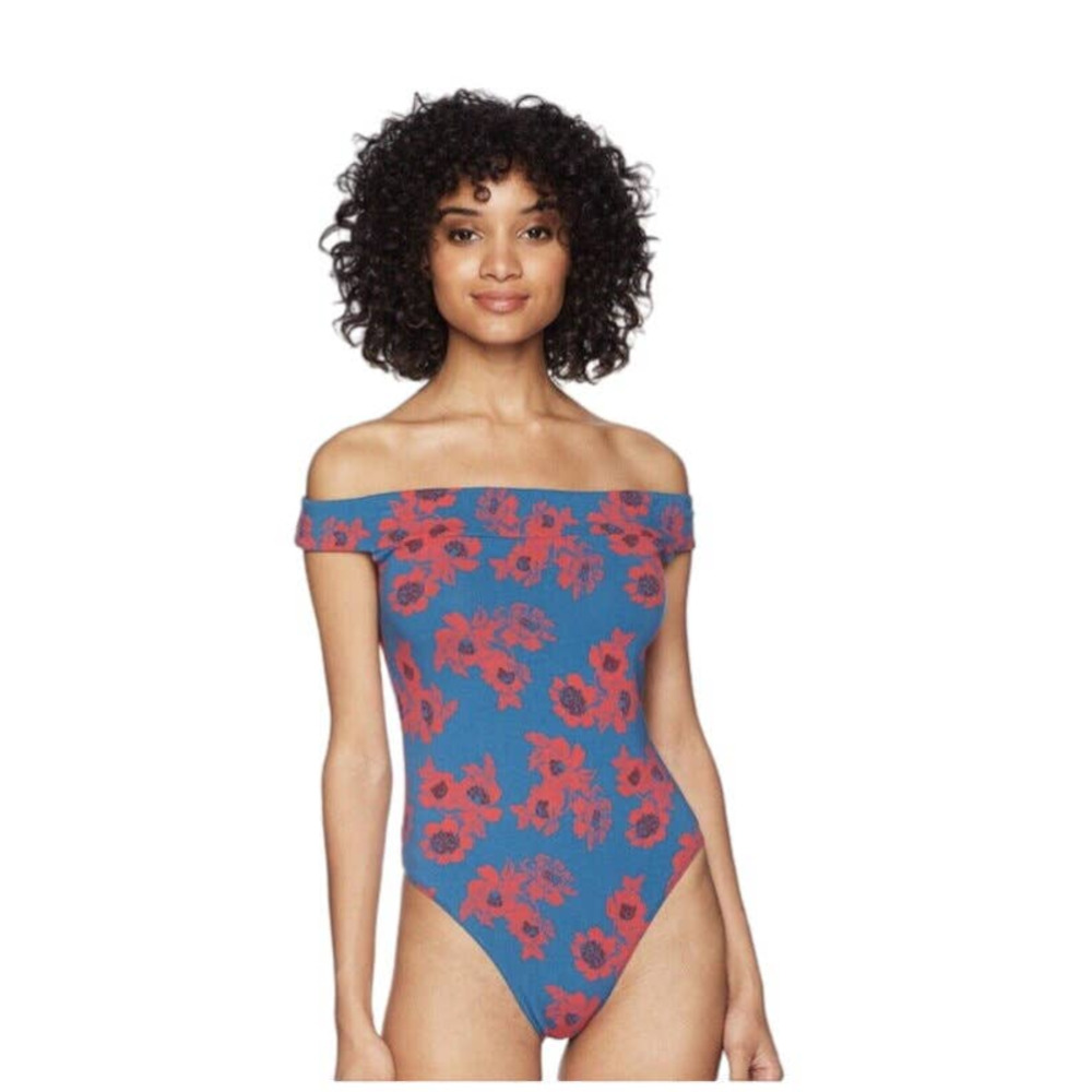 Free People off the shoulders floral bodysuit size small